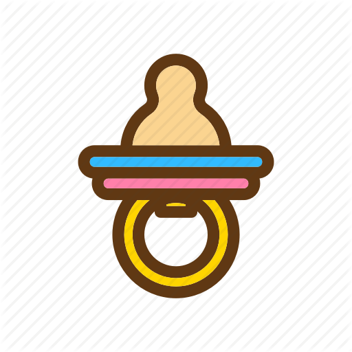 Baby, Color, Dummy, Pacifier Icon