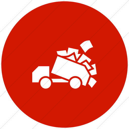 Flat Circle White On Red Iconathon Document Dump Icon