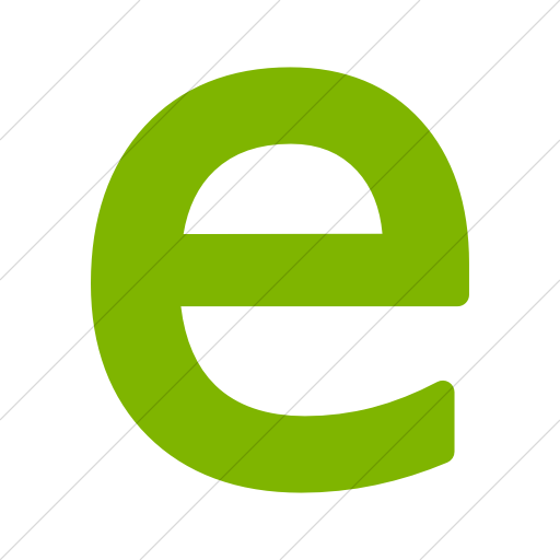 Simple Green Alphanumerics Lowercase Letter E Icon