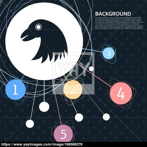 Eagle Icon With The Background To The Point And With Infographic