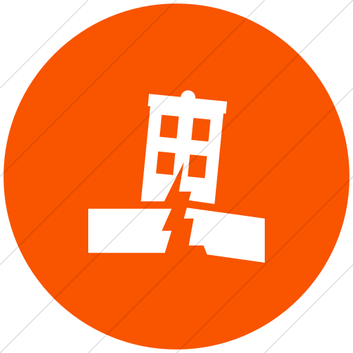 Flat Circle White On Orange Iconathon Earthquake Icon