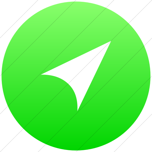 Flat Circle White On Ios Neon Green Gradient Classic