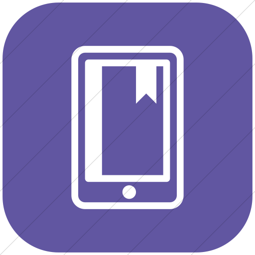 Flat Rounded Square White On Purple Iconathon Ebook Icon