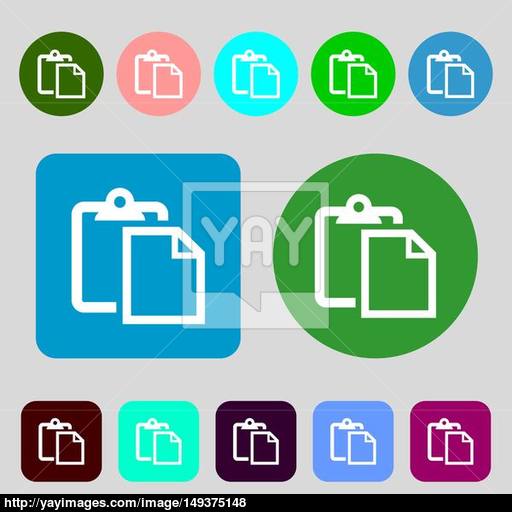 Edit Document Sign Icon Colored Buttons Flat Design Image