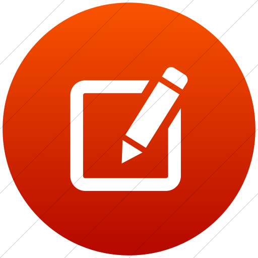 Flat Circle White On Red Gradient Raphael Pensil Edit Icon