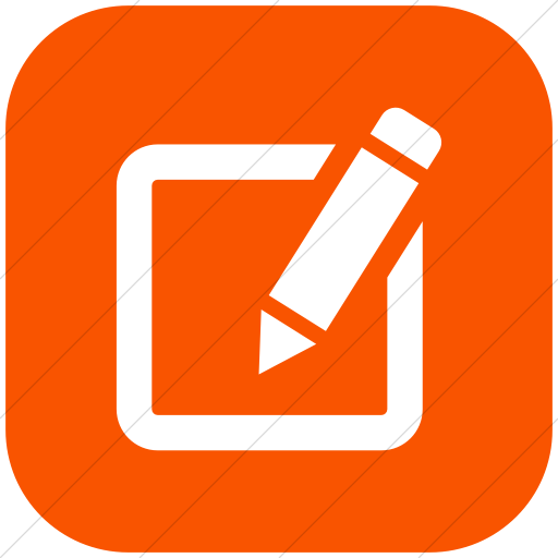 Flat Rounded Square White On Orange Raphael Pensil Edit