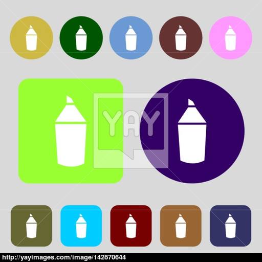 Pencil Sign Icon Edit Content Button Colored Buttons Flat