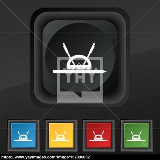 The Compass And Protractor Characters Geometry Education Icon