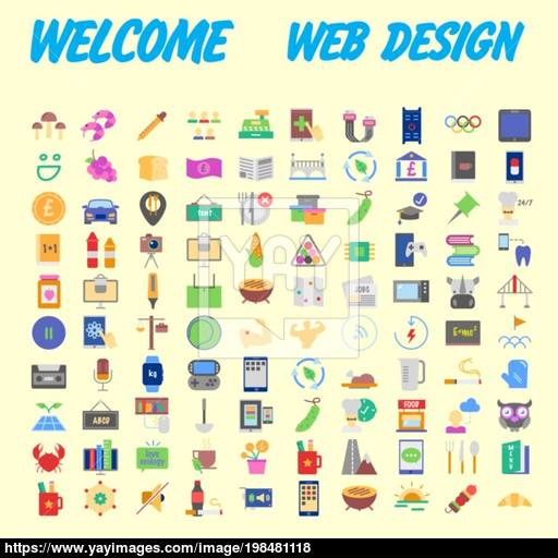 Set Of Flat Style Education Icons, Vector Vector