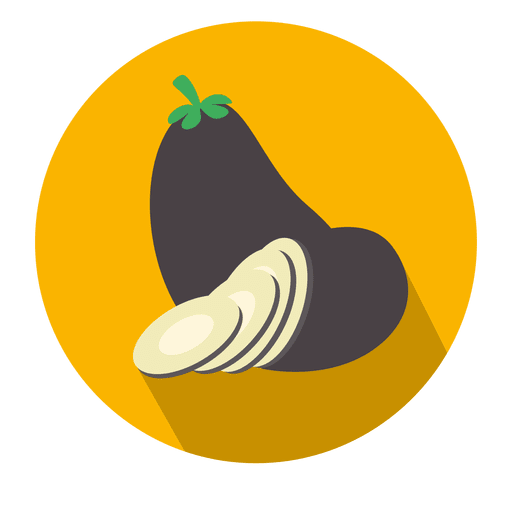 Eggplant Flat Circle Icon