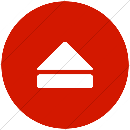 Flat Circle White On Red Bootstrap Font Awesome Eject Icon