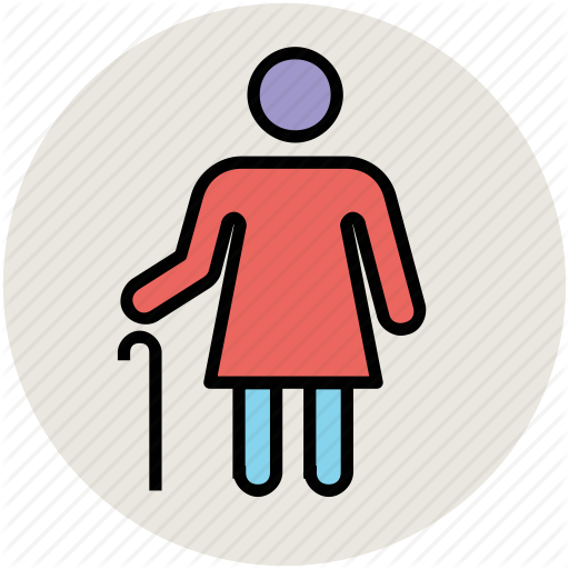 Elderly, Grandmother, Old Age, Old Lady, Old Woman Icon