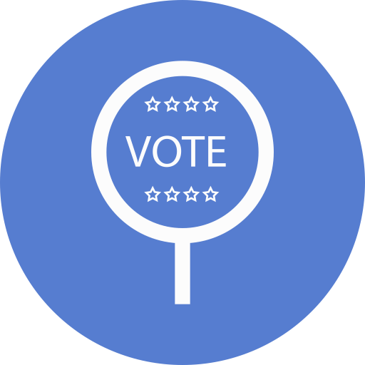 Election Vote Outline Icon Circle Blue Election Iconset Icon
