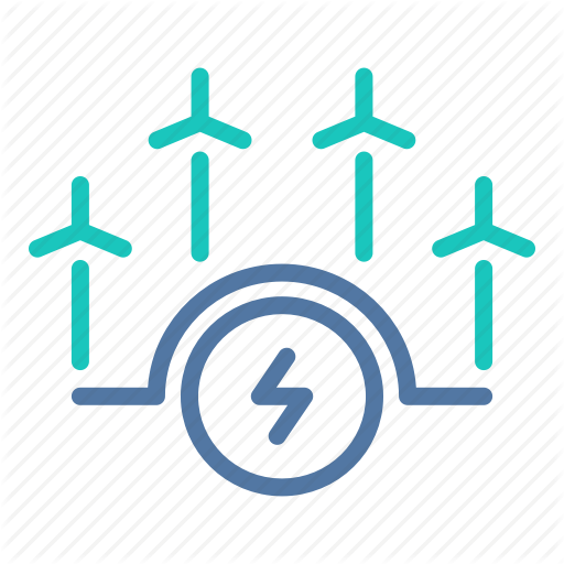 Electric, Electricity, Grid, Power, Renewable, Turbines, Wind Icon