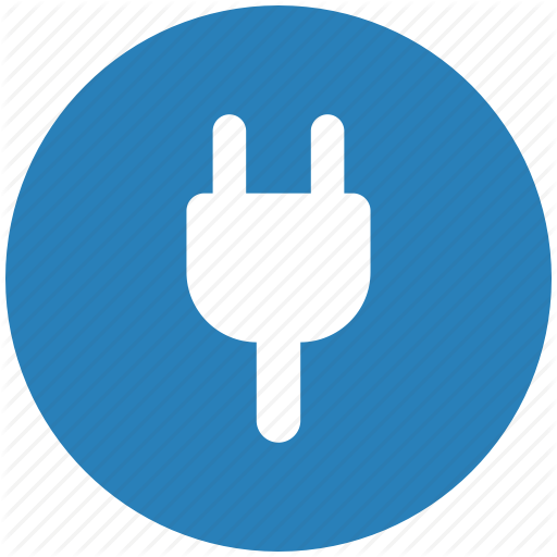 Blue, Electrical, Electricity, Plug, Round Icon