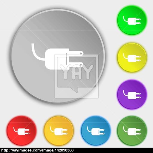 Electric Plug Sign Icon Power Energy Symbol Symbols On Eight