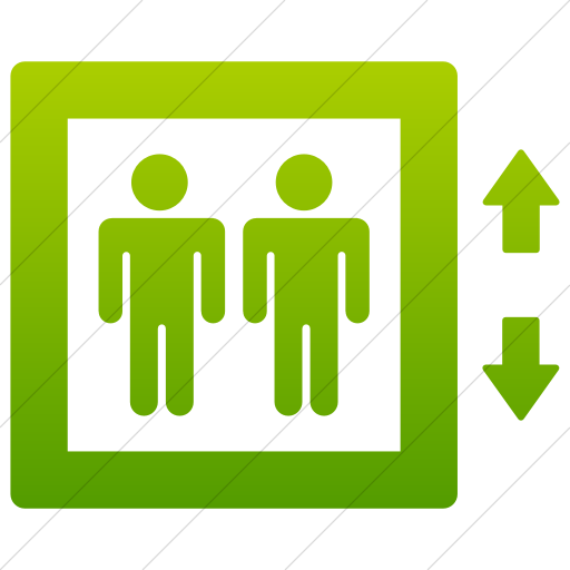 Simple Green Gradient Foundation Elevator Icon