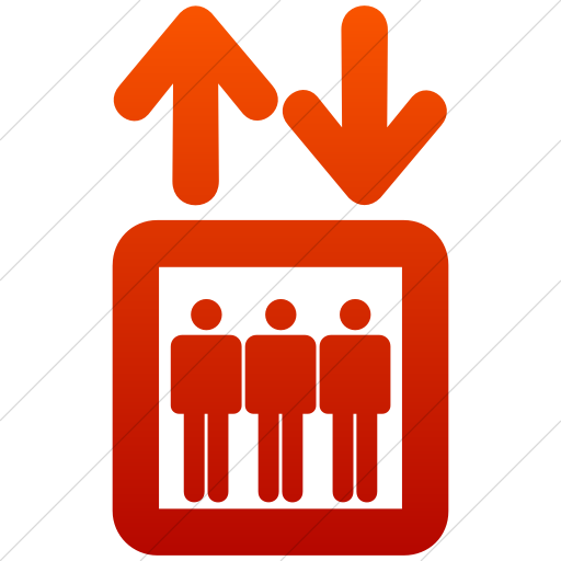 Simple Red Gradient Aiga Elevator Icon