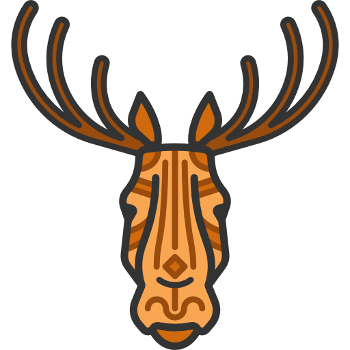 Elk, Tribal, Animals, Head, Mammal, Wildlife, Indigenous Icon