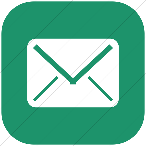 Flat Rounded Square White On Aqua Broccolidry Email Icon