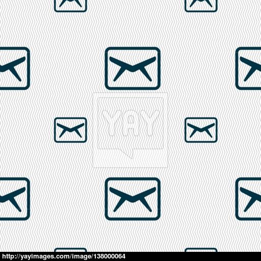 Mail, Envelope, Message Icon Sign Seamless Pattern With Geometric