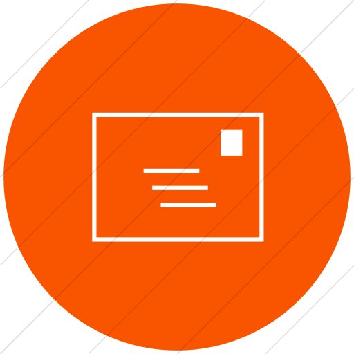 Flat Circle White On Orange Classica Email Icon