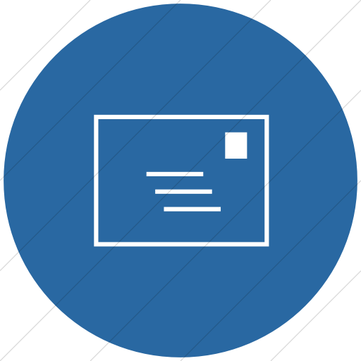 Flat Circle White On Blue Classica Email Icon