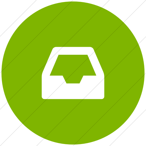 Flat Circle White On Green Bootstrap Font Awesome Inbox