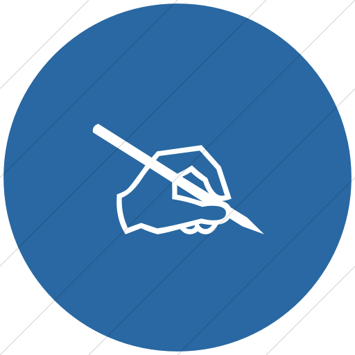 Flat Circle White On Blue Classica Signature Left Hand Icon