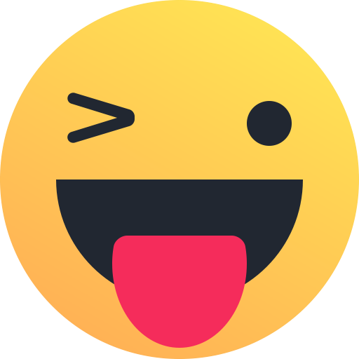 Happy, Reaction, Tongue, Smiley, Wink, Emoticon Icon