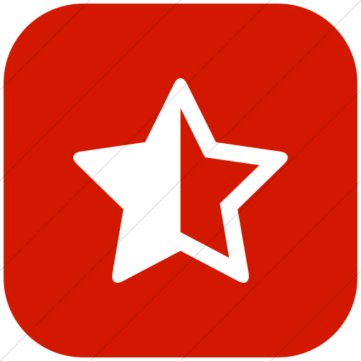 Flat Rounded Square White On Red Bootstrap Font Awesome