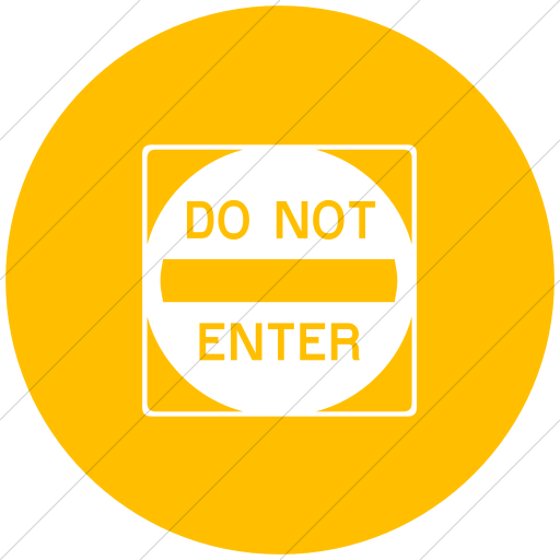 Flat Circle White On Yellow Classica Do Not Enter Icon