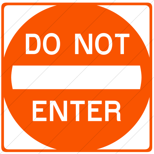 Simple Orange Classica Do Not Enter Icon