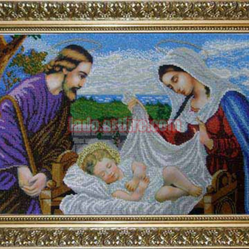 The Holy Family Religious Picture Diy Beaded Embroidery Needlework