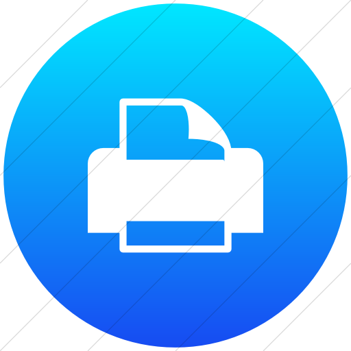 Flat Circle White On Ios Blue Gradient Raphael Printer Icon