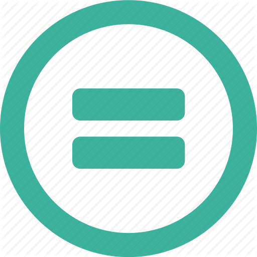 Equal, Round, Sign Icon