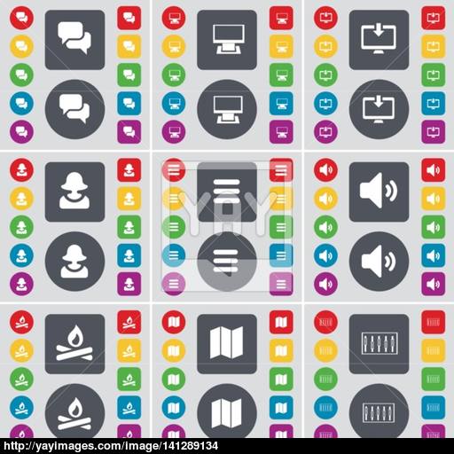 Chat, Monitor, Avatar, Apps, Sound, Campfire, Map, Equalizer Icon