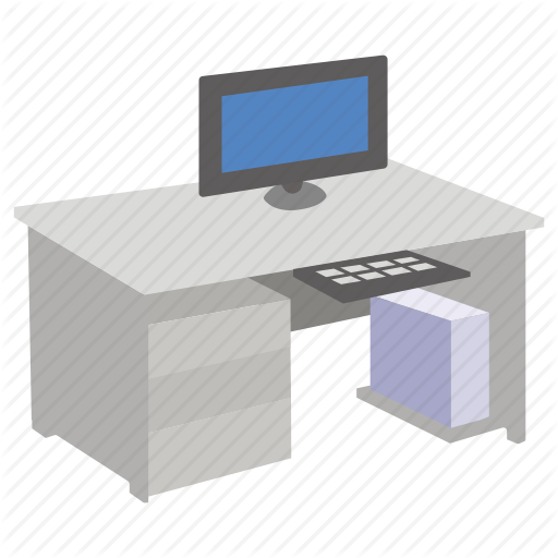 Computer, Desk, Ergonomic, Furniture, Office, Study, Workstation Icon