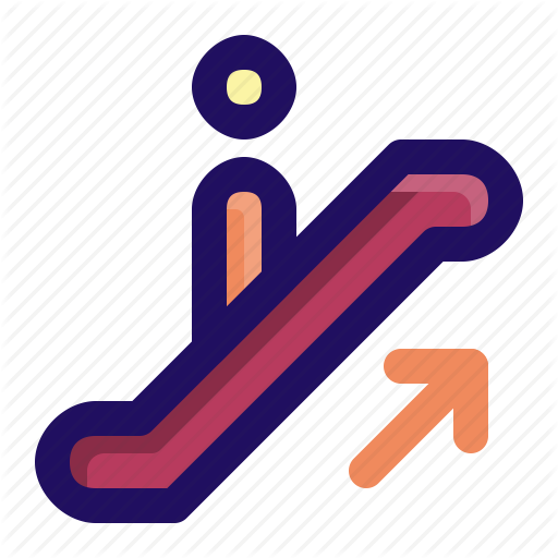 Escalator, Excalator, Sign, Stairway, Up Icon