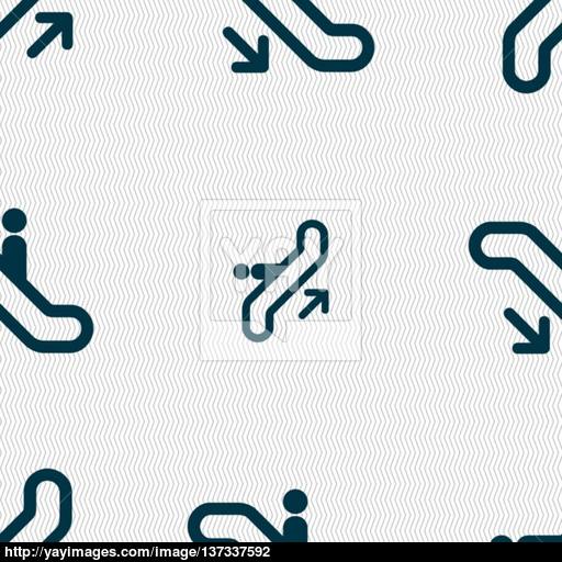 Elevator, Escalator, Staircase Icon Sign Seamless Pattern