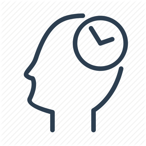 Clock, Estimate, Head, Mind, Solution, Thinking, Time Icon