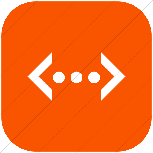 Flat Rounded Square White On Orange Raphael Ethernet Icon