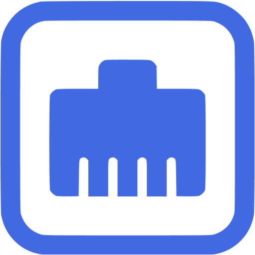 Royal Blue Ethernet Off Icon
