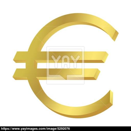 Gold Euro Sign Or Symbol Image