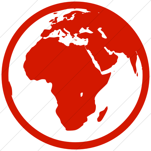 Simple Red Classica Earth Europe Africa Icon