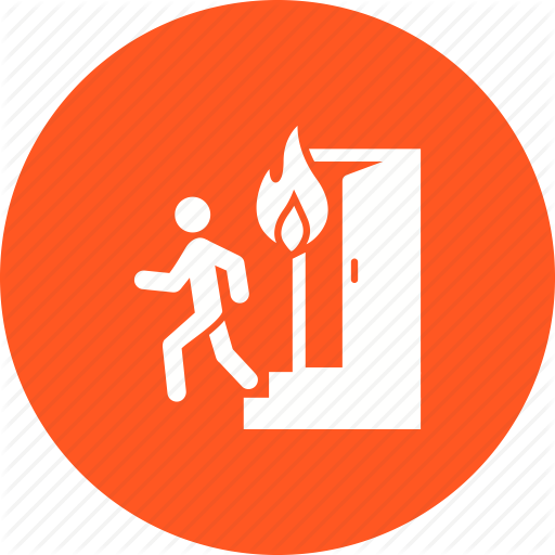 Emergency, Evacuation, Exit, Fire, Outdoors, Run, Running Icon