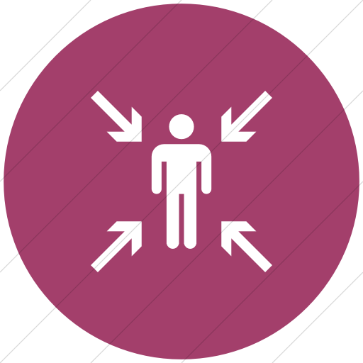 Flat Circle White On Pink Iconathon Evacuation Point Icon