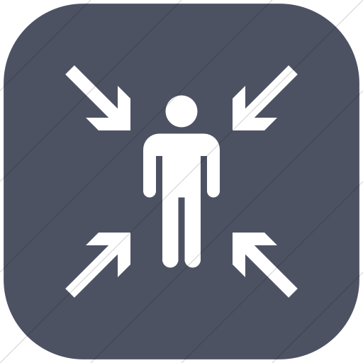 Flat Rounded Square White On Blue Gray Iconathon