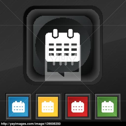 Calendar, Date Or Event Reminder Icon Symbol Set Of Five Colorful