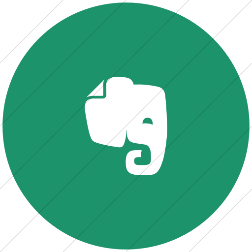 Flat Circle White On Aqua Foundation Social Evernote Icon